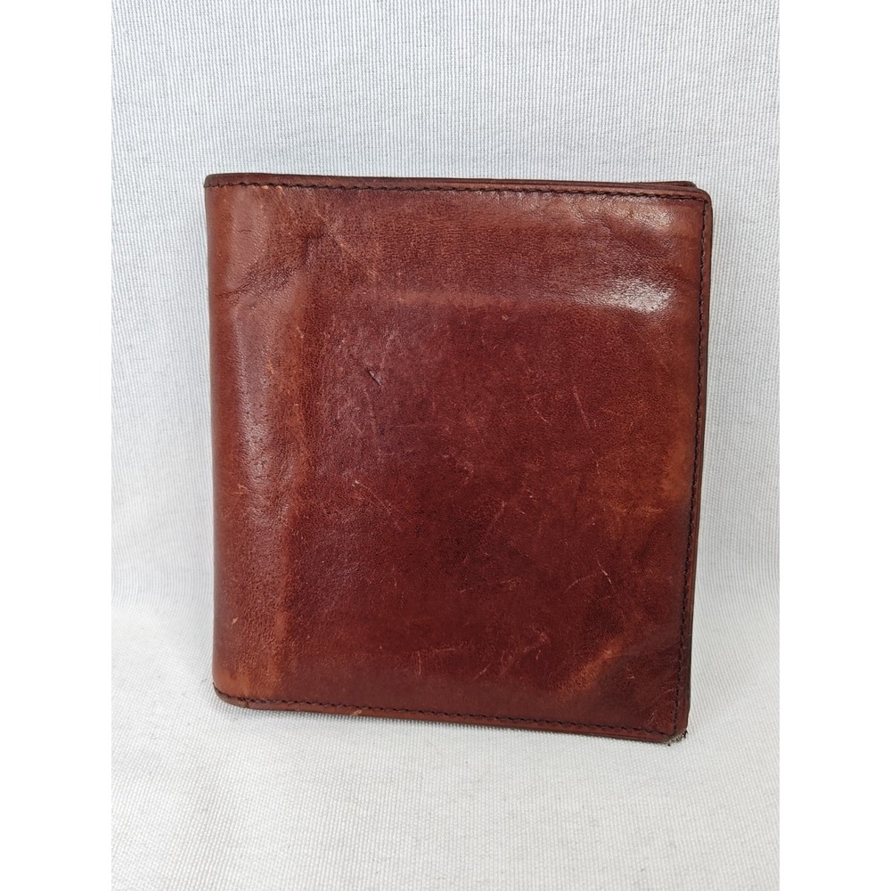 Bosca 1911 Old Leather Bifold Wallet Brown Italian Leather Divided Billfold